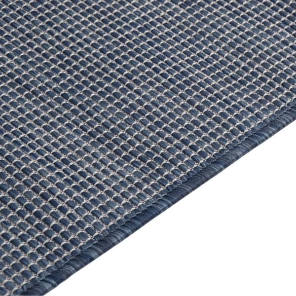 Utomhusmatta plattvävd 80x250 cm blå