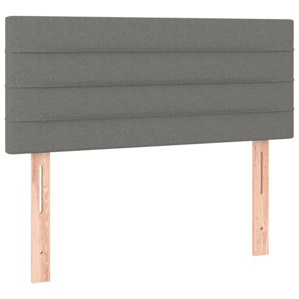 Ramsäng med madrass mörkgrå 90x200 cm tyg