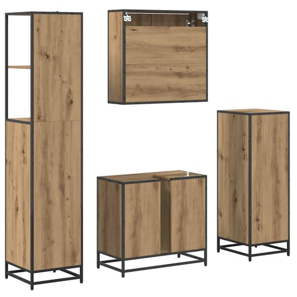Badrumsmöbelset med låda 4 pcs Artisan Ek Konstruerat trä