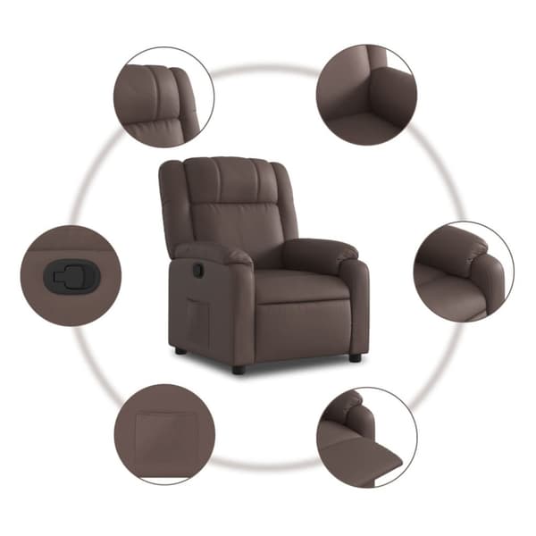 Reclinerfåtölj brun konstläder