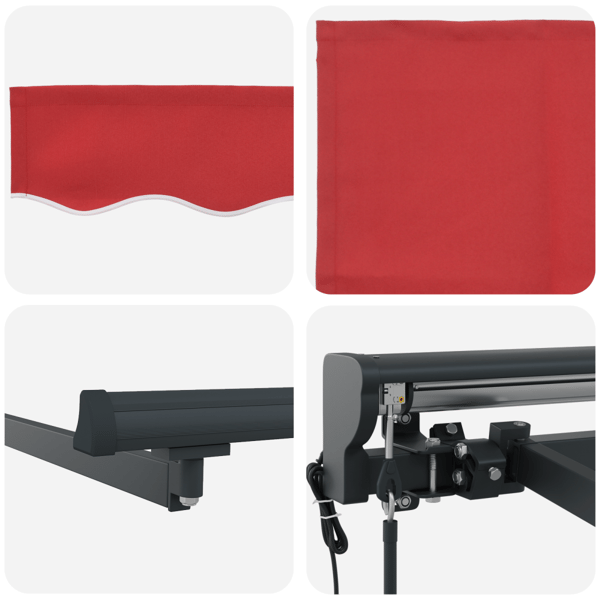 Markisram Röd 300 x 250 cm Polyester med PU-beläggning