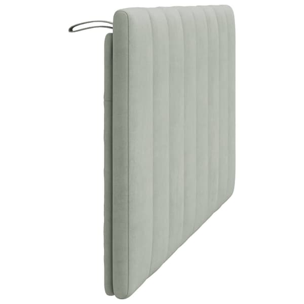 Headboard Cushion "Hanko" Light Grey 120 cm Velvet