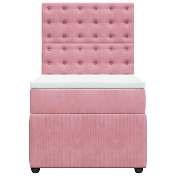 Ramsäng med madrass rosa 100x200 cm sammet