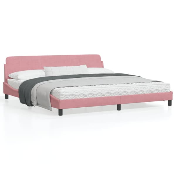 Bed Frame "Dover" Pink 200x200 cm Velvet