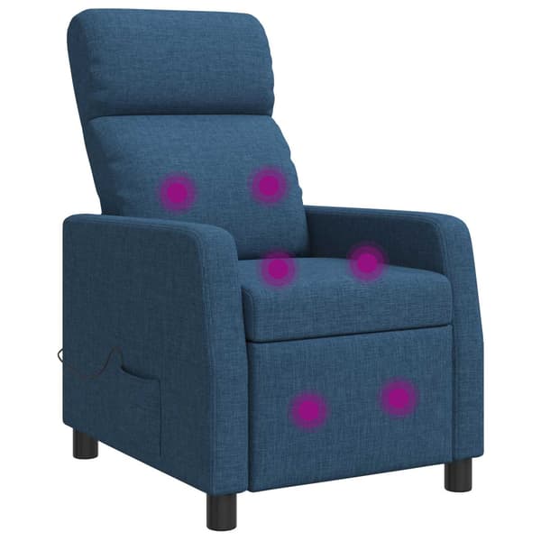 Massagefåtölj Blå Tyg