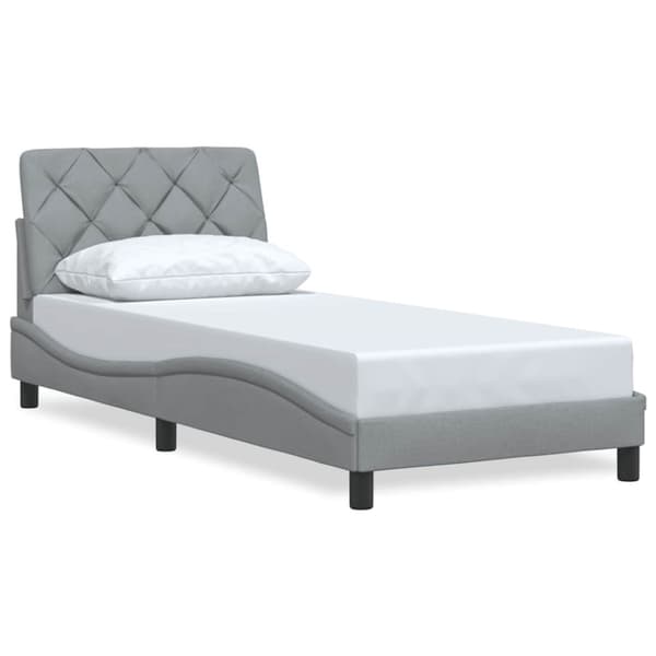 Bed Frame without Mattress Light Grey 90x200 cm Fabric