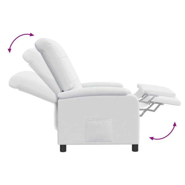 Massagefåtölj Vit Tyg