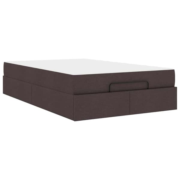 Sängram med madrass 2 pcs Tan tyg