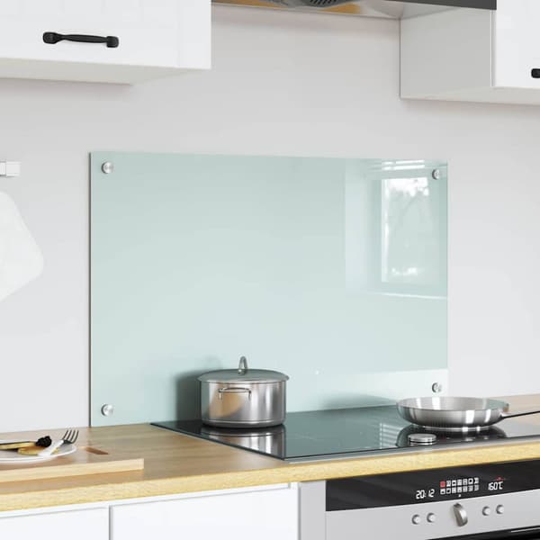 Köksskydd Vit 80 x 50 cm härdat glas