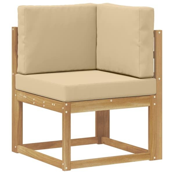 Utomhussoffset med kudde 5 pcs Vit och Beige