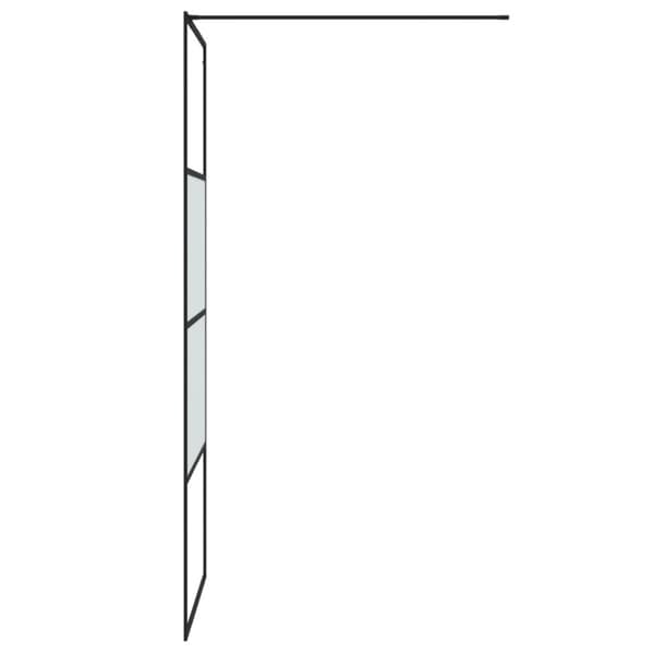 Duschvägg svart 80x195 cm halvfrostat ESG-glas