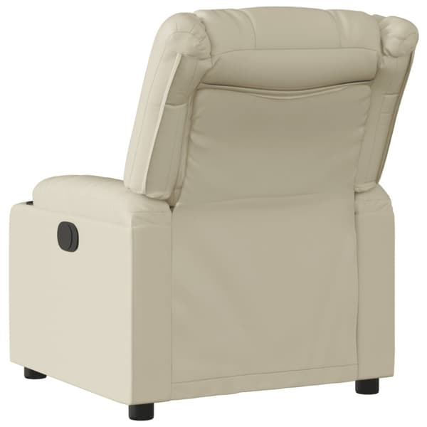 Reclinerfåtölj gräddvit konstläder