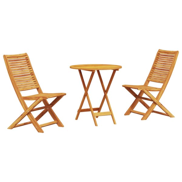 Fällbart bistroset 3 pcs Brun Massivt Akaciaträ