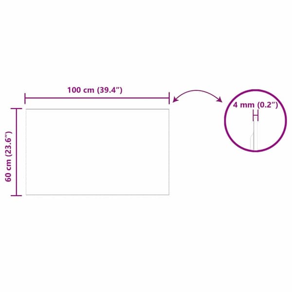 Väggspegel Rektangulär 100 x 60 cm härdat glas