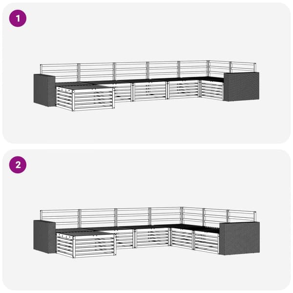 Utomhussoffset 7 pcs Naturlig