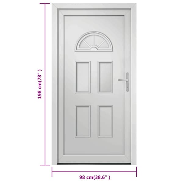 Ytterdörr vit 98x198 cm PVC