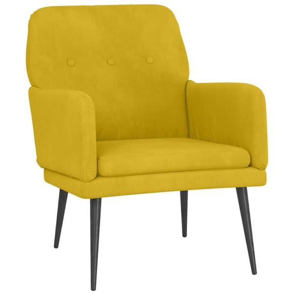 Fåtölj gul 62x79x79 cm sammet