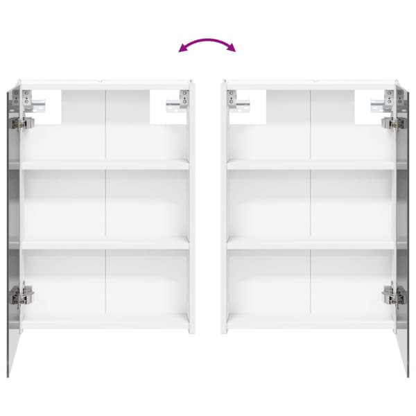 Badrumsmöbelset 4 pcs Vit Konstruerat trä och glas