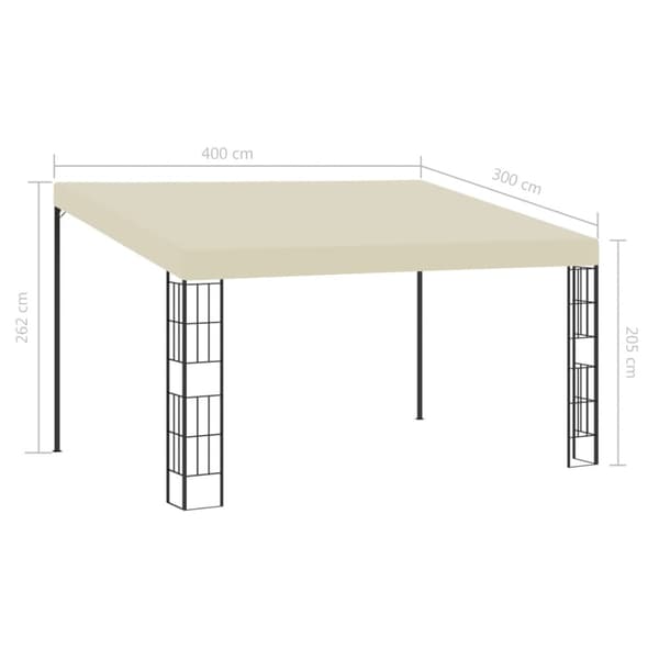 Väggmonterad paviljong 3x4 m gräddvit tyg
