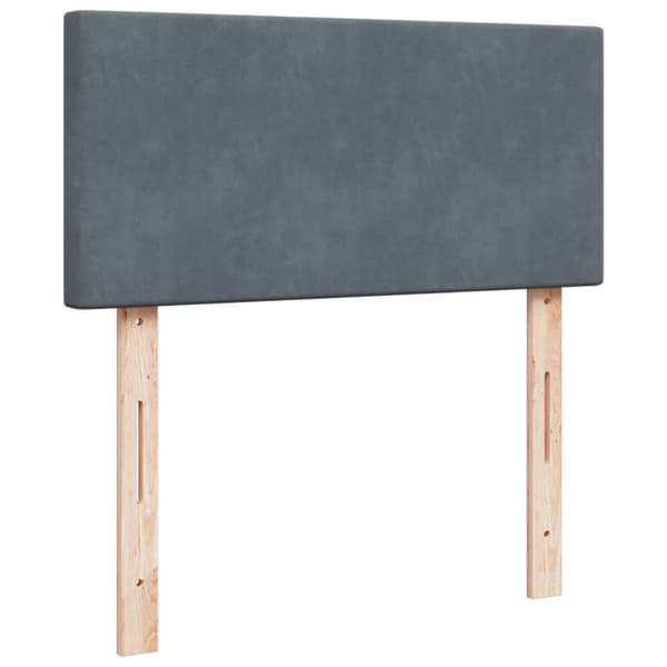 Ramsäng med madrass mörkgrå 90x200 cm sammet