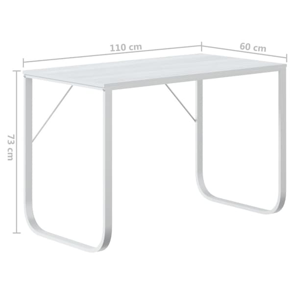 Datorbord vit 110x60x73 cm spånskiva