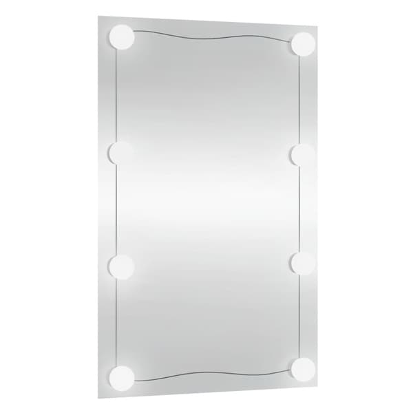 Väggspegel med LED-belysning 40x60 cm glas rektangulär