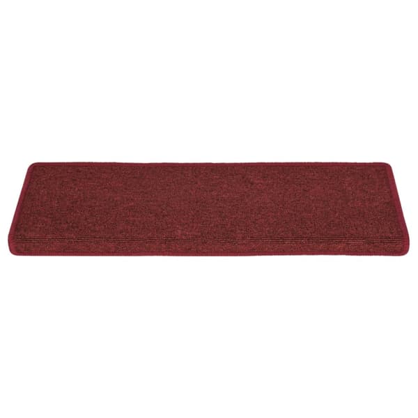 Trappmattor 15 st 65x21x4 cm bordeaux rektangulär kant