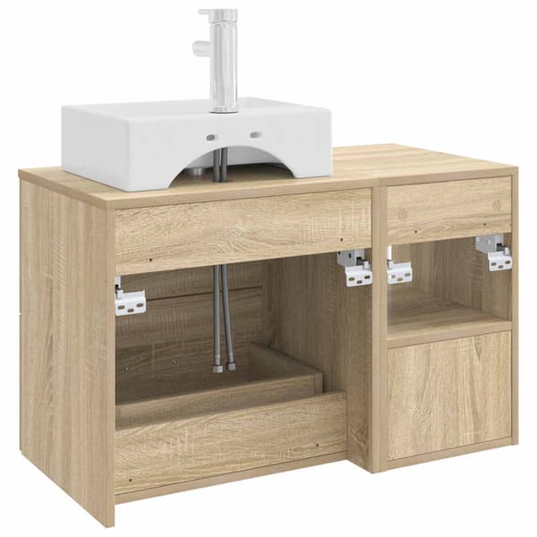 Badrumsmöbelset 2 pcs Sonoma-ek Konstruerat trä