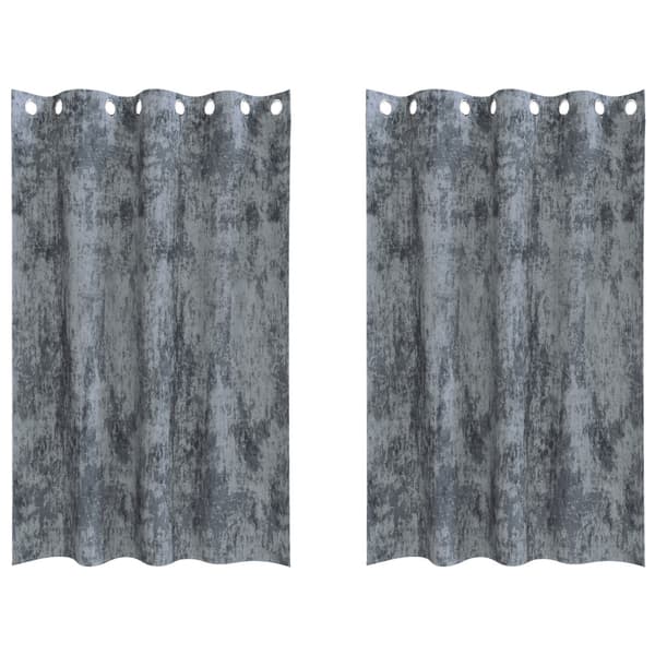 Sammetsgardiner 2 pcs Silvergrå 175 x 140 cm Sammet