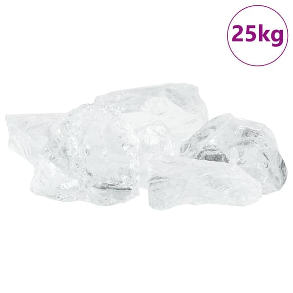 Trädgårdsstenar Vit 12 cm Glas