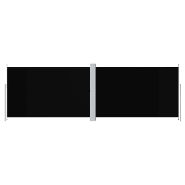Infällbar sidomarkis 200x600 cm svart