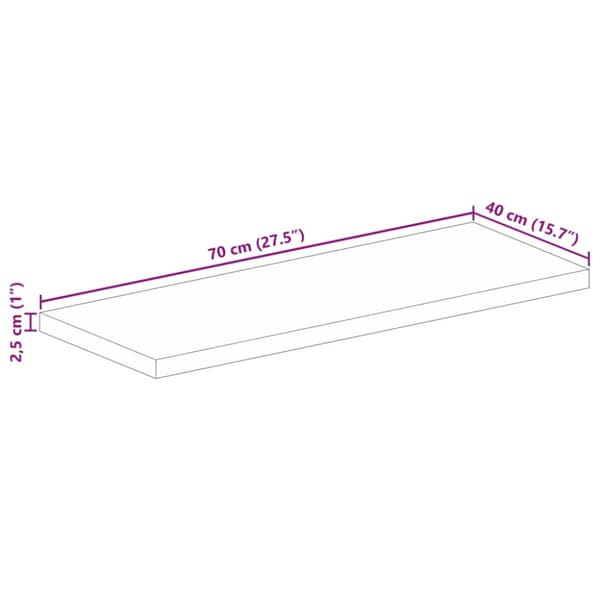 Bordsskiva 70x40x2,5 cm rektangulär massivt mango-trä