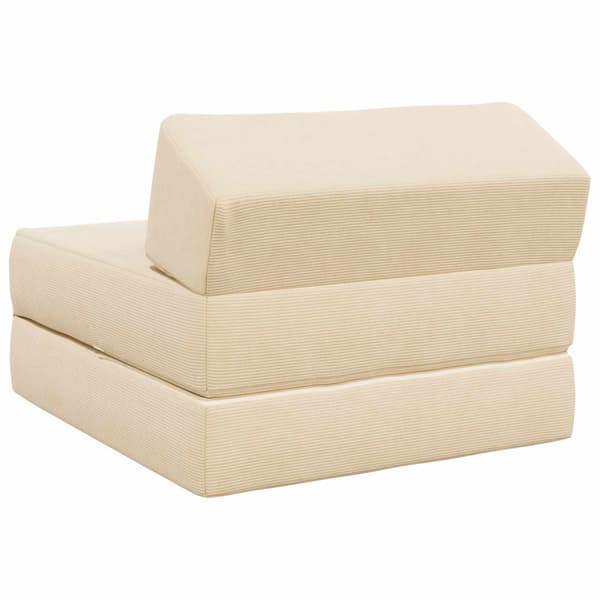 Fällbar Soffbed Gräddvit 60 x 70 x 41 cm Tyg