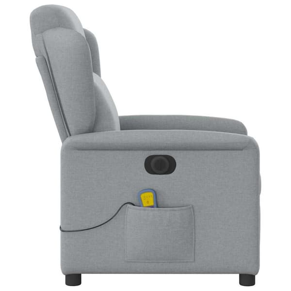 Elektrisk massagefåtölj ljusgrå tyg