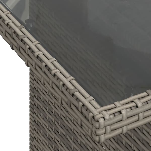 Trädgårdsoffset med lagring 9 pcs Grå Poly rattan