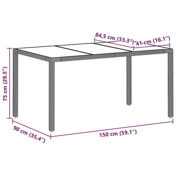 Trädgårdsmöbelset 7 pcs Ljusgrå konstrotting