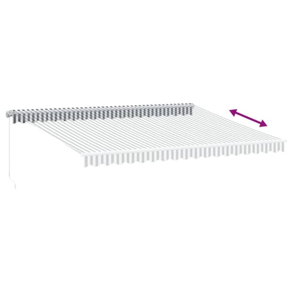 Markis manuellt infällbar antracit&vit 450x350 cm