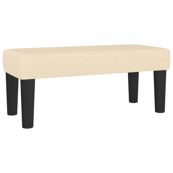 Ramsäng med madrass gräddvit 90x190 cm tyg