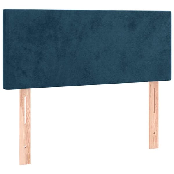 Ramsäng med madrass mörkblå 90x200 cm sammet