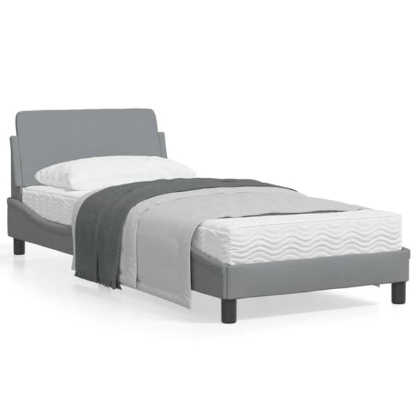 Bed Frame "Dover" Light Grey 90x200 cm Fabric
