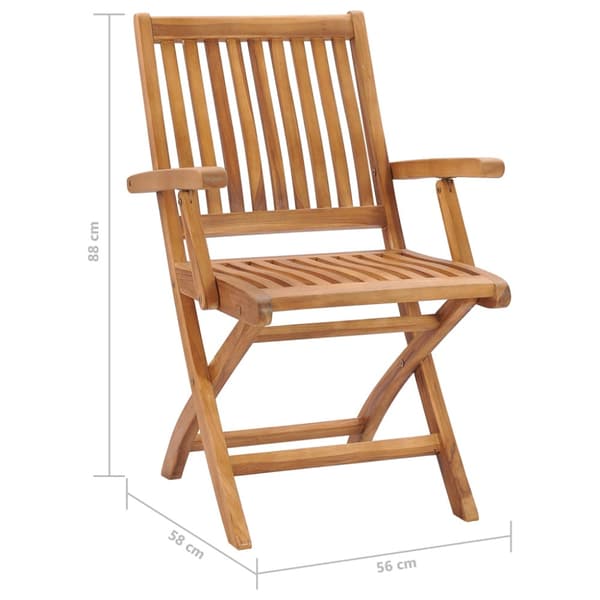 Hopfällbara trädgårdsstolar 6 st massiv teak