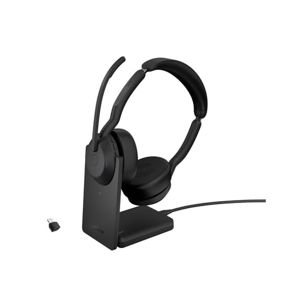 Jabra Evolve2 55 UC Stereo - headset - USB-C - med laddningsställ