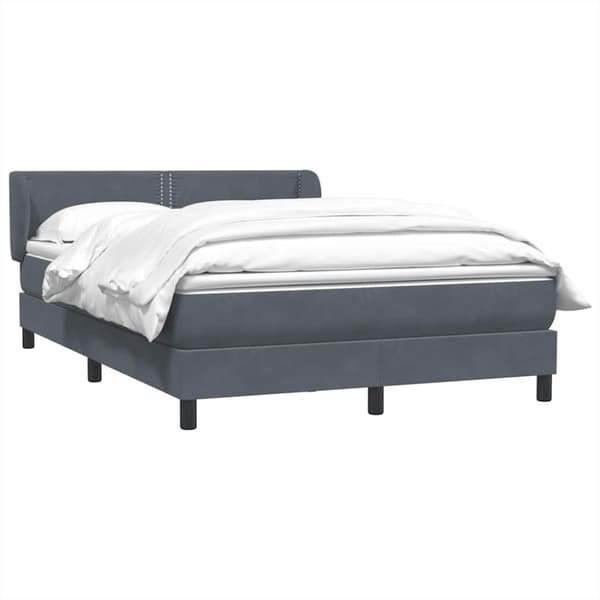 Ramsäng med madrass mörkgrå 160x210 cm sammet