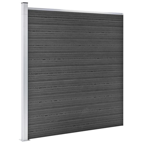 Staketpanel WPC 699x186 cm svart