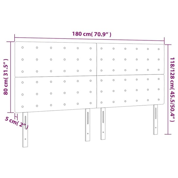 Sänggavel mörkgrön 180x5x118/128 cm sammet