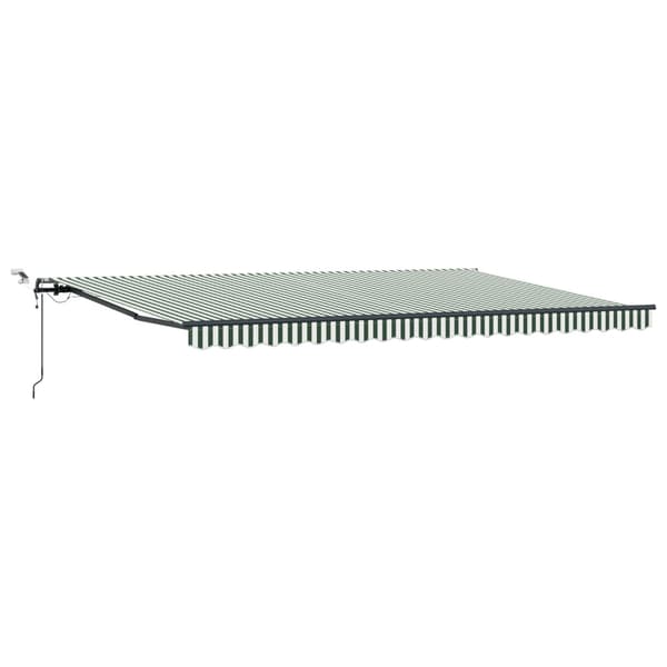 Markis tyg Grön och Vit 500 × 350 cm Polyester
