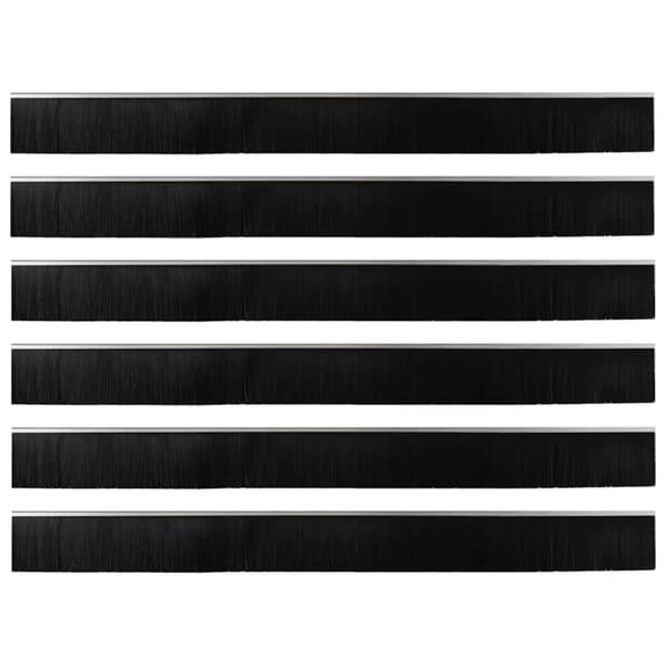 Självhäftande dörrborstlist 6 pcs Silver 100 cm