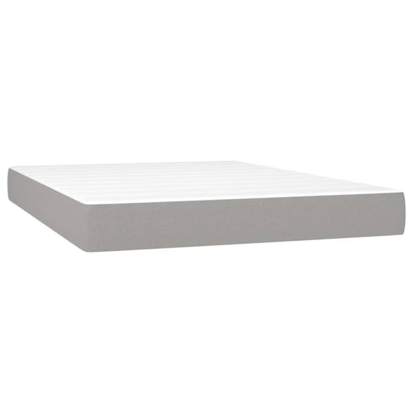Ramsäng med madrass ljusgrå 140x200 cm tyg