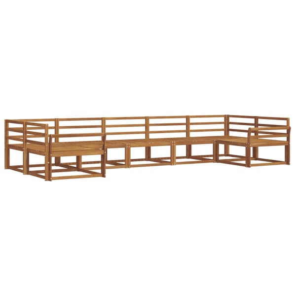 Utomhussoffset 7 pcs Naturfärg Massivt Akaciaträ