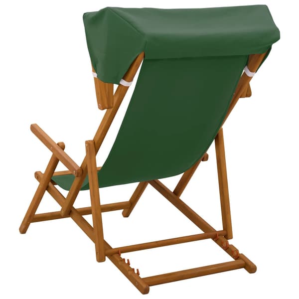 Deck Chair 2 st 3 Position Massiv Eukalyptus Trä Grön